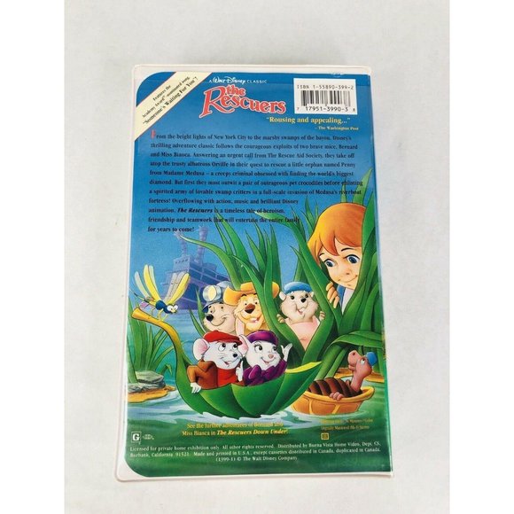 2 DIsney The Rescuers & The Rescuers Down Under Black Diamond Classics VHS Tapes - Picture 3 of 7